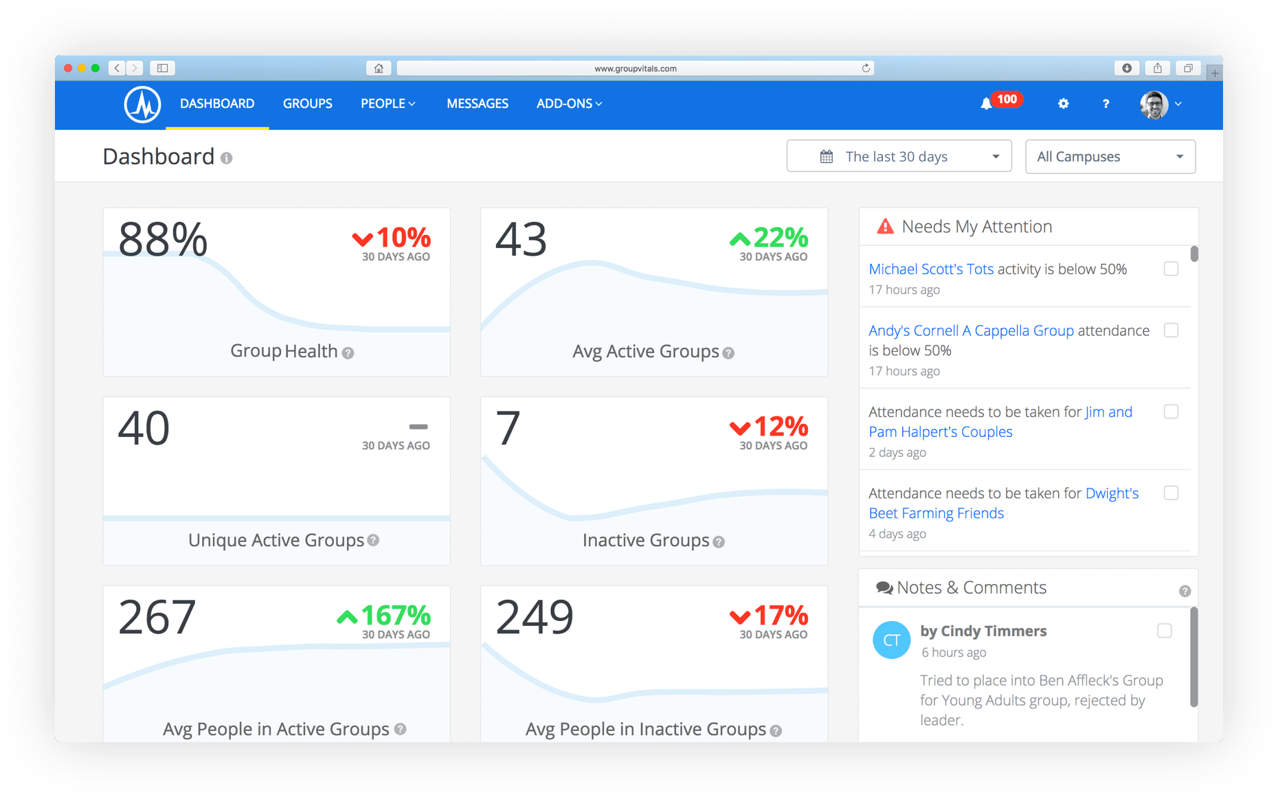 Small Group Management Software: Signups, Attendance + Metrics